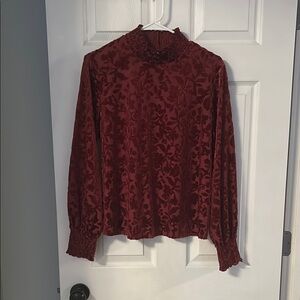 Maurices Burgundy Floral Blouse
